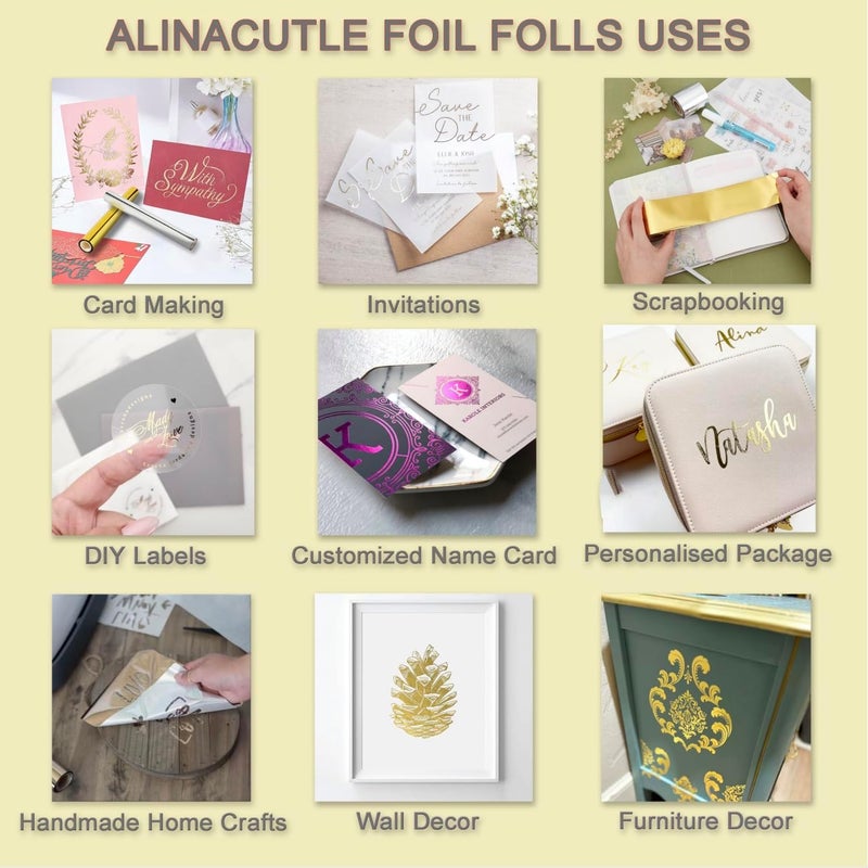 JBQUEEN 50 Sheets A4 Size Reactive Foil Transfer Foil Paper Use Laminator Laser Printer,Golden Transfer Craft Foil for Handmade Craft Accessories - Image 5